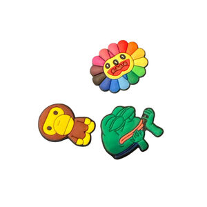 Multi-color One Size Shoe Charms Set (Frog, Ape, Flower)